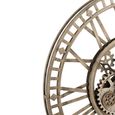 Roman Numerals Visible Mecanism Wall Clock - Round - Antique Gold - Metal