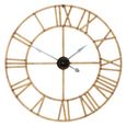Roman Wall Clock - Round - Natural - Rattan and Metal