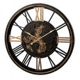 Wall Clock - Round - Black and Gold - Metal