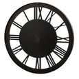 Wall Clock - Round - Black and Gold - Metal