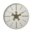 Wall Clock - Round - Large - White and Gold - Metal