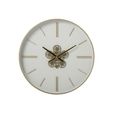 Wall Clock - Round - Small - White and Gold - Metal