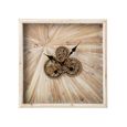Wall Clock - Square - Small - Light Beige - Wood