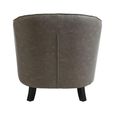 Derby Armchair - Grey Faux Leather with Footstool