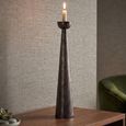 Saphira Candle Holder - Cone Base - Smoke - Aluminium