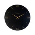Byram Wall Clock - Round - Black and Gold - Metal