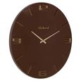 Byram Wall Clock - Round - Chestnut - Metal