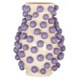 Dotty Vase - Round - Cream and Purple - Ceramic