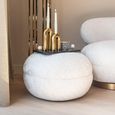 Jace Cream Fabric Pouffe