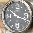 Industrial Wall Clock - Silver and Red - Steampunk Pipe - Metal