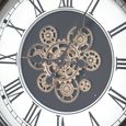 Wall Clock - with Cogs - Round - Antique Bronze - Metal