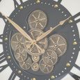 Wall Clock - with Cogs - Round - Gold - Metal