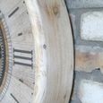 Wall Clock - with Cogs - Round - White Distressed - Wood and Metal - 70cm