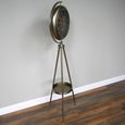 Industrial Clock - Tripod Leg - Round - Antique Brushed - Metal