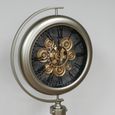 Industrial Clock - Tripod Leg - Round - Antique Brushed - Metal