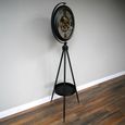 Industrial Clock - Tripod Leg - Round - Black - Metal