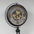 Industrial Clock - Tripod Leg - Round - Black - Metal