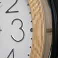 Industrial Wall Clock - with Cogs - Round - Black - Wood and Metal