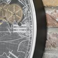Industrial Wall Clock - with Cogs - Round - Silver and Black - Metal