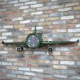 Vintage Aeroplane Wall Clock - Green - Metal