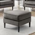 Hayward Footstool - Square - Grey Velvet - Fabric