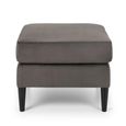 Hayward Footstool - Square - Grey Velvet - Fabric
