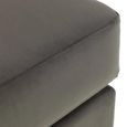 Hayward Footstool - Square - Grey Velvet - Fabric