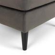 Hayward Footstool - Square - Grey Velvet - Fabric