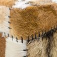 Frankfort Pouffe Cube Patchwork Goat Skin Brown thumbnail 3