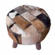 Frankfort Brown Goat Skin Large Round Pouffe thumbnail 3