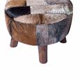 Frankfort Brown Goat Skin Large Round Pouffe thumbnail 5