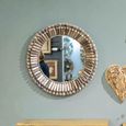 Driftwood Bamboo Round Wall Mirror thumbnail