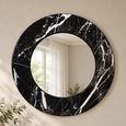 Allentown Black Marble Look Round Wall Mirror thumbnail