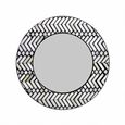 Allentown Monochrome Chevron Inlay Print Round Wall Mirror thumbnail 2