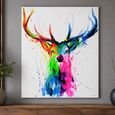Stag Hand Painting Canvas Wall Art 7462 Fabric thumbnail
