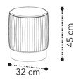 Smart Italian Beige Fabric Round Pouffe thumbnail 3