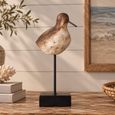 Dark Brown and Black Metal Medium Bird Sculpture thumbnail