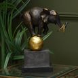 Elephant at Play Black and Gold Metal Sculpture thumbnail