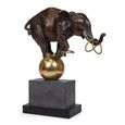 Elephant at Play Black and Gold Metal Sculpture thumbnail 3