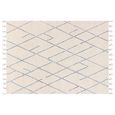 Nepal Cream Blue Linear Rug - Sizes Available thumbnail