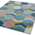 Sketch Hexagon Multi Colour Modern Hand Carved SK10 Rug - 120cm x 170cm thumbnail 4