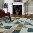 Sketch Shapes Green Modern Hand Carved SK03 Rug - 80cm x 150cm thumbnail 2