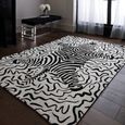 Wilder Zebra Mono White and Black Rug - Sizes Available thumbnail 2