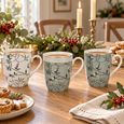 Set of 6 Light Green Alice Bell Collection Mugs Bone China thumbnail