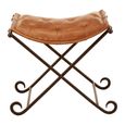 Buffalo Folding Stool - Brown - Leather with Iron