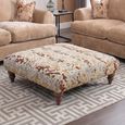 Horatio Fabric Square Footstool - Colours Available thumbnail
