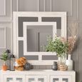 Clearance - Geo Wall Mirror - Square - 120cm x 120cm - White Washed Mango Wood
