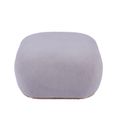 Ottoman Footstool - Square - Grey Boucle Fabric