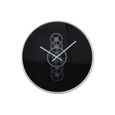 Wall Clock - Round - Industrial Black and Silver Gears