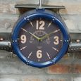 Aeroplane Wall Clock - Industrial Style - Blue & Black Metal